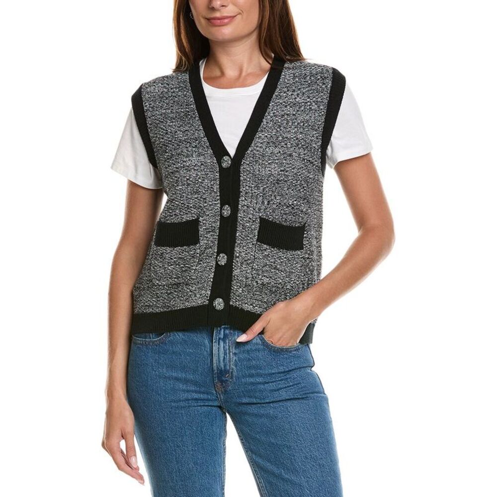 Wispr Womens  Mary Moss Stitch Vest, Black
